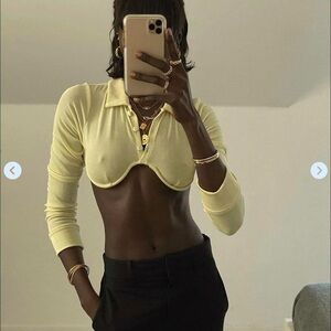 Mirror Palais Underwire Polo in pale yellow size xs